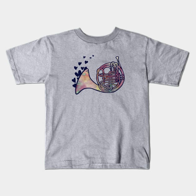 French Horn Love Kids T-Shirt by bubbsnugg